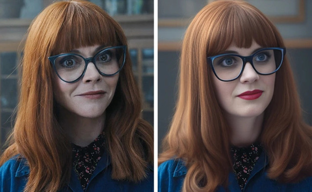 Zooey Deschanel transforms into the mysterious Marilyn Thornhill.