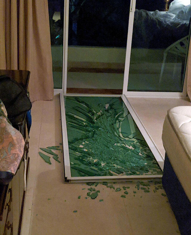 A honeymoon disaster in Puerto Vallarta, involving a glass door.