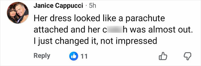 Another critic harshly criticizes Gwen Stefani’s dress at the event, describing it as unflattering and inappropriate for a family show.
