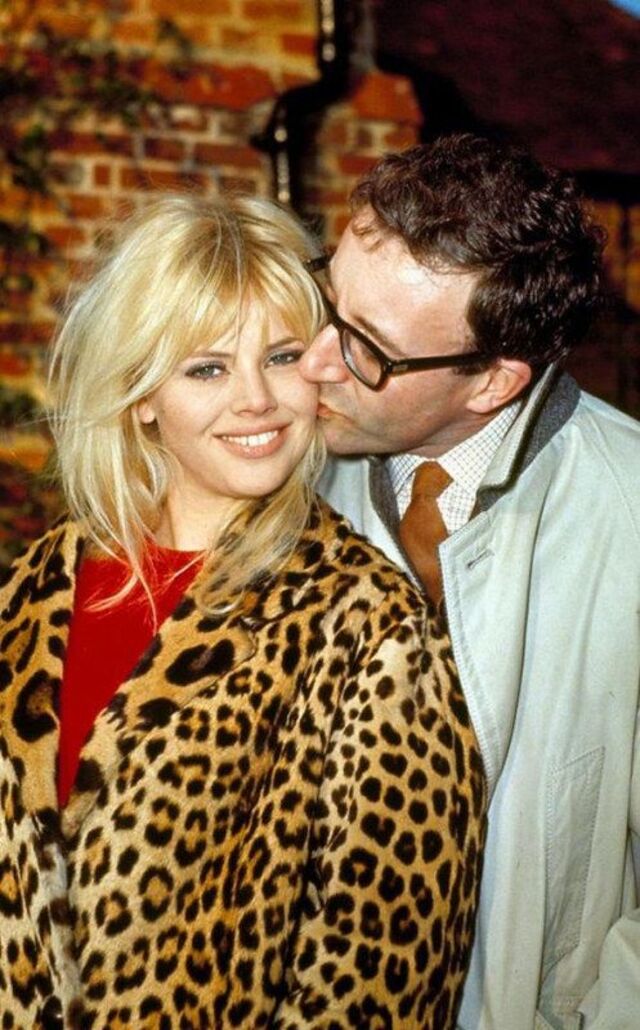 Britt Ekland and her partner, sharing a tender moment together. 