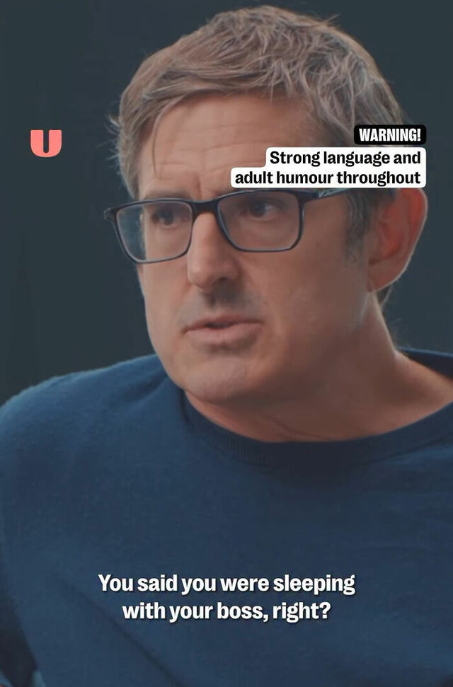 Katherine Ryan responds candidly to Louis Theroux, making a bold statement about her past choices regarding her boss.