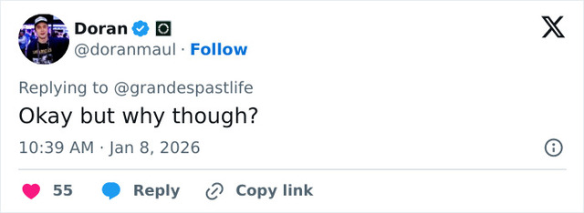 A fan expresses discomfort at the controversial moments during the Madonna and Ariana Grande performance.