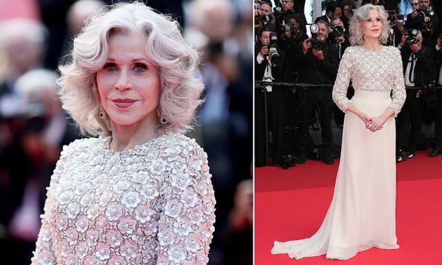 She wore a gown that blended delicate floral patterns with soft chiffon, which draped elegantly around her.