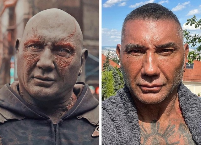 Dave Bautista and the Battlescarred Drax