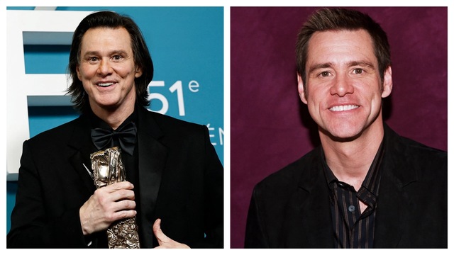 Side-by-side: Analyzing Carrey’s transition from his iconic short-haired look to a more mature, long-haired persona.