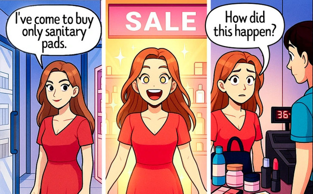 The Beauty Haul: She went in for one pack of pads and came out with a full beauty haul.